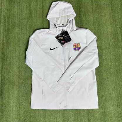 Barcelona Windbreaker Interchange Jacket Black White Football Jersey 2025/2026