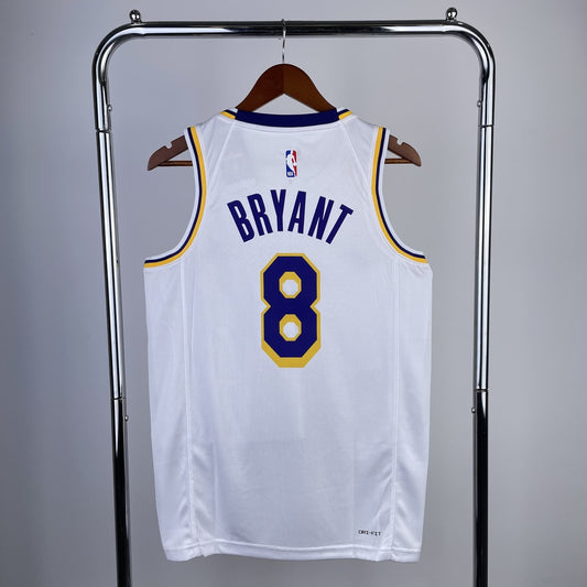 Los Angeles Lakers #8 BRYANT White Gold Association Edition Swingman NBA Jerseys 2023