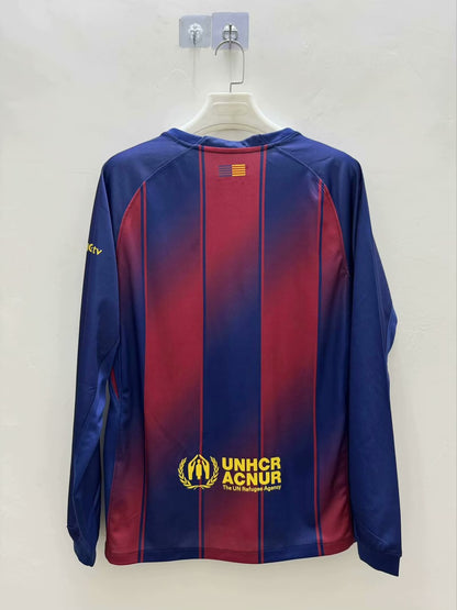 Barcelona Home Long Sleeve Fans (I没带广告 ) Football Jersey 2025/2026