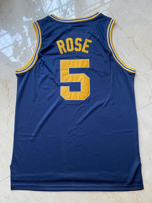 NCAA University Of Michigan # 5 Jalen Rose Dark Blue Jersey