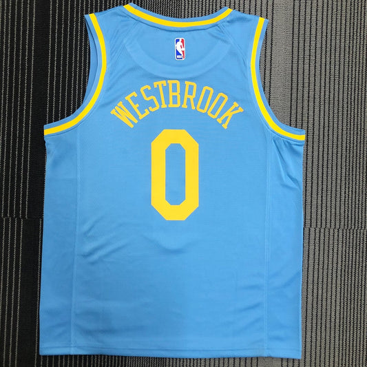 Los Angeles Lakers Round Neck MPLS Blue #0 WESTBROOK NBA Season Jerseys