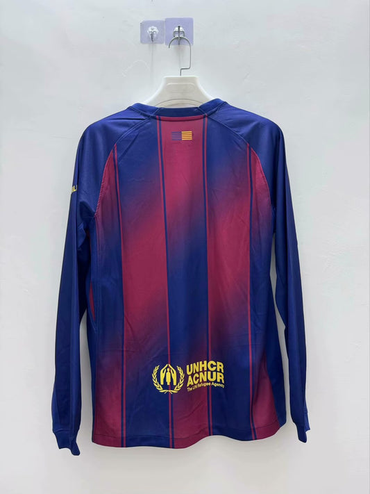 Barcelona Home Long Sleeve Fans Football Jersey 2025/2026