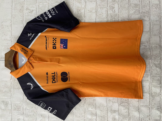 F1 McLaren Polo Orange Short Sleeve Racing Suit 2025