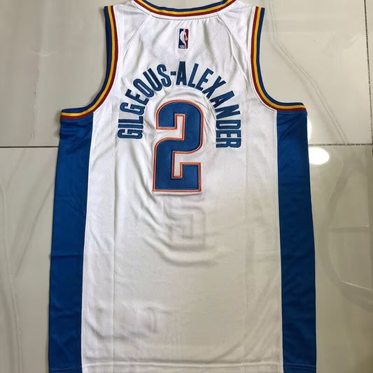 Oklahoma City Thunder White #2 GILGEOUS-ALEXANDER NBA Jerseys