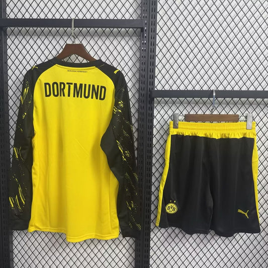 Dortmund Home Long With Pants Sets Fans Football Jersey 2025/2026