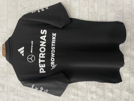 F1 Mercedes Black POLO Short Sleeve Racing Suit 2025