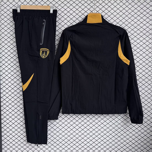 PSG Paris Windbreaker Sets With Pants Black Football Jersey 2025/2026