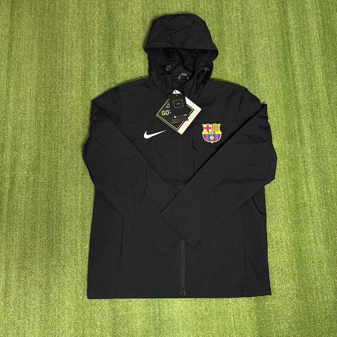 Barcelona Windbreaker Interchange Jacket Black White Football Jersey 2025/2026