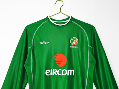 Retro Ireland Home Long Sleeve Football Jersey 2002