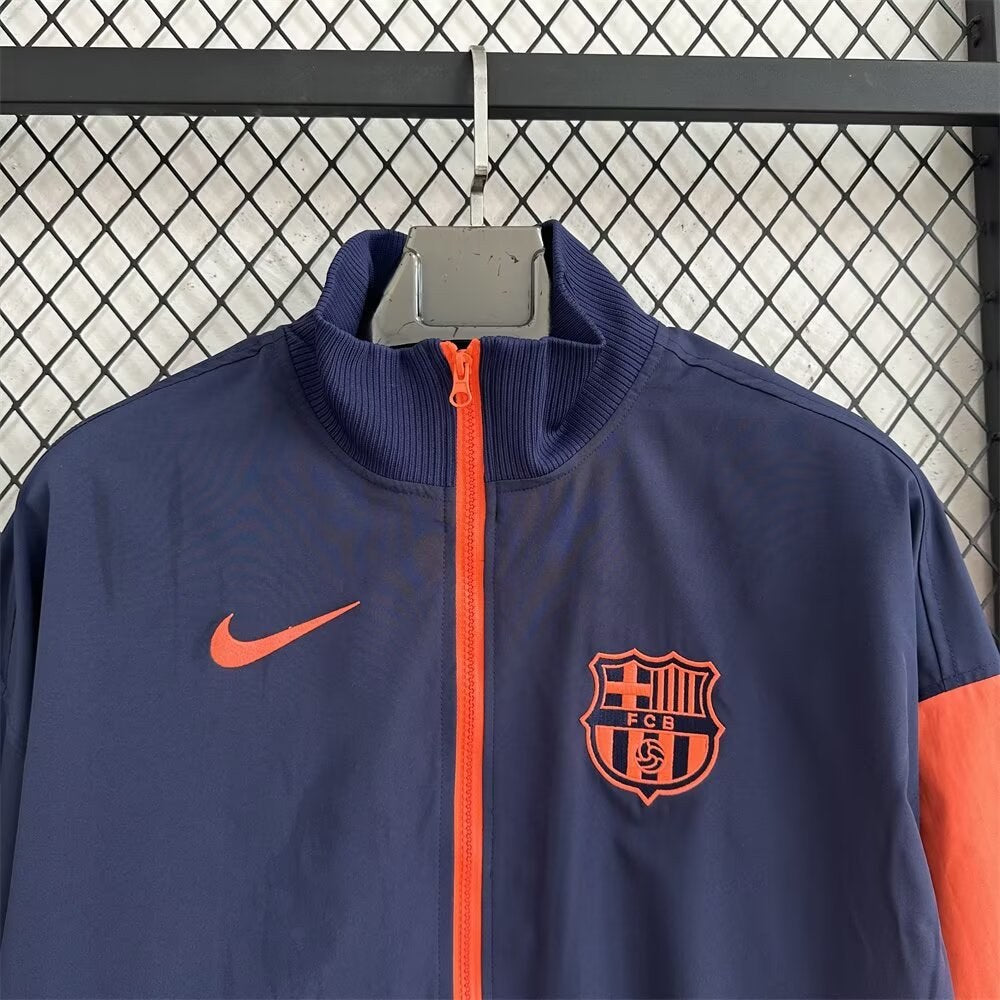 Barcelona Windbreaker Dark Blue Football Jersey 2025/2026