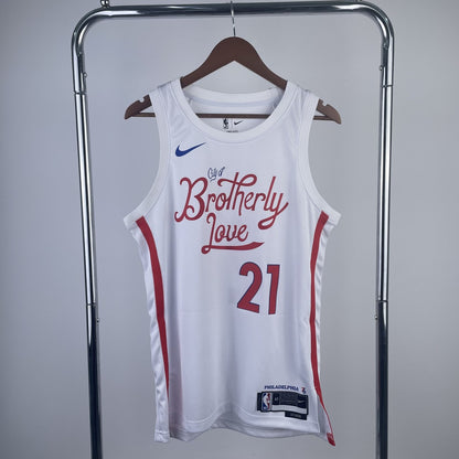 Philadelphia 76Ers City Edition White #21 EMBIID NBA Season Jerseys 2023