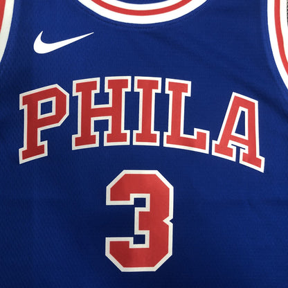 Philadelphia 76Ers Retro Blue #3 IVERSON NBA Season Jerseys