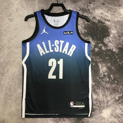 Philadelphia 76Ers Blue #21 EMBIID NBA Season Jerseys 2023 ALL-STAR