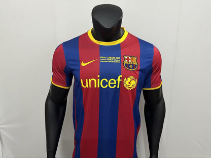 Copy Retro Barcelona Home Football Jersey 2010/2011 (胸前带小字)