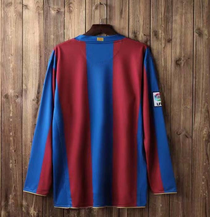 Retro Barcelona Home Long Sleeve Football Jersey 2007/2008