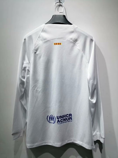 Barcelona Away Long Sleeve Fan Football Jersey 2023/2024