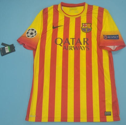 Retro Barcelona Away Yellow Football Jersey 2013/2014