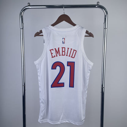 Philadelphia 76Ers City Edition White #21 EMBIID NBA Season Jerseys 2023