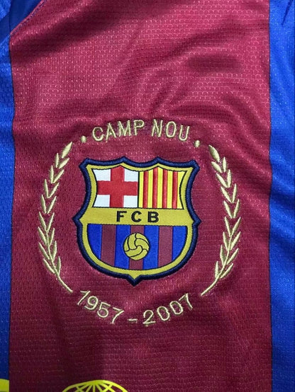 Retro Barcelona Home Long Sleeve Football Jersey 2007/2008