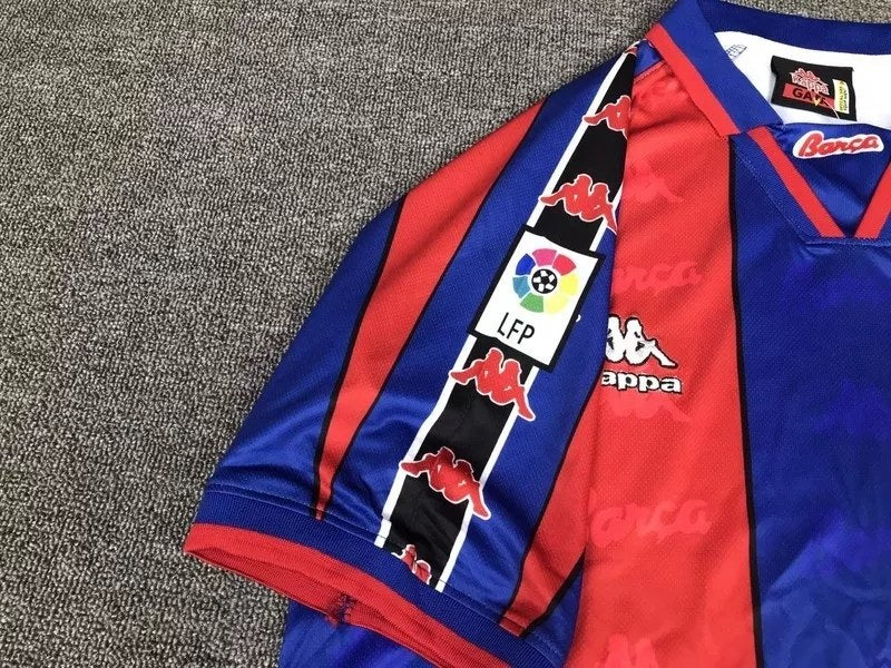 RONALDO # 9 Barcelona Home Red And Blue Retro Football Jersey 1996/1997