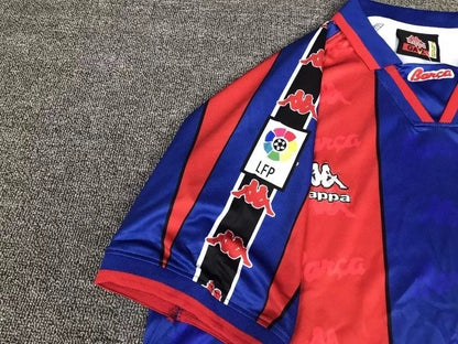 RONALDO # 9 Barcelona Home Red And Blue Retro Football Jersey 1996/1997