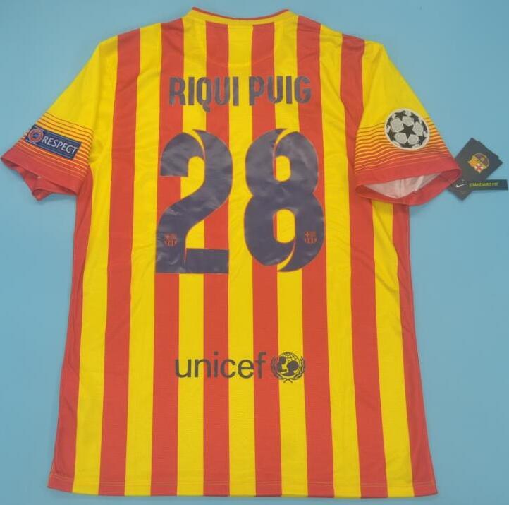 Retro Barcelona Away Yellow Football Jersey 2013/2014
