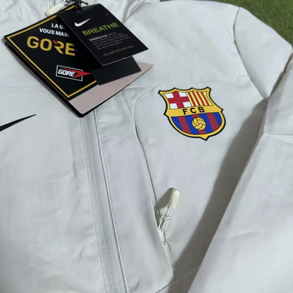 Barcelona Windbreaker Interchange Jacket Black White Football Jersey 2025/2026