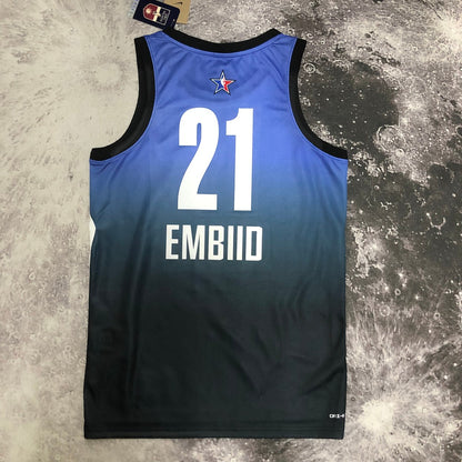 Philadelphia 76Ers Blue #21 EMBIID NBA Season Jerseys 2023 ALL-STAR