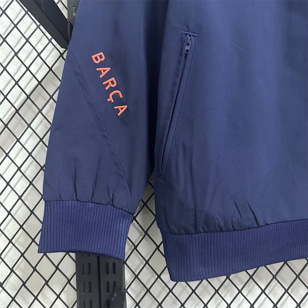 Barcelona Windbreaker Dark Blue Football Jersey 2025/2026
