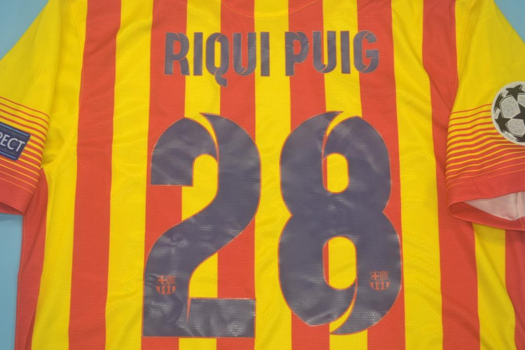 Retro Barcelona Away Yellow Football Jersey 2013/2014