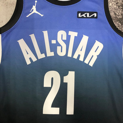 Philadelphia 76Ers Blue #21 EMBIID NBA Season Jerseys 2023 ALL-STAR