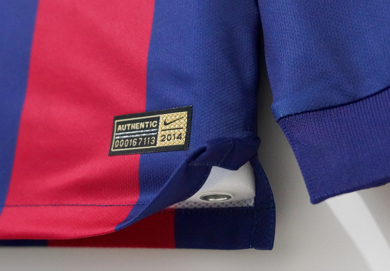 Retro Barcelona Long Home Football Jersey 2014/2015