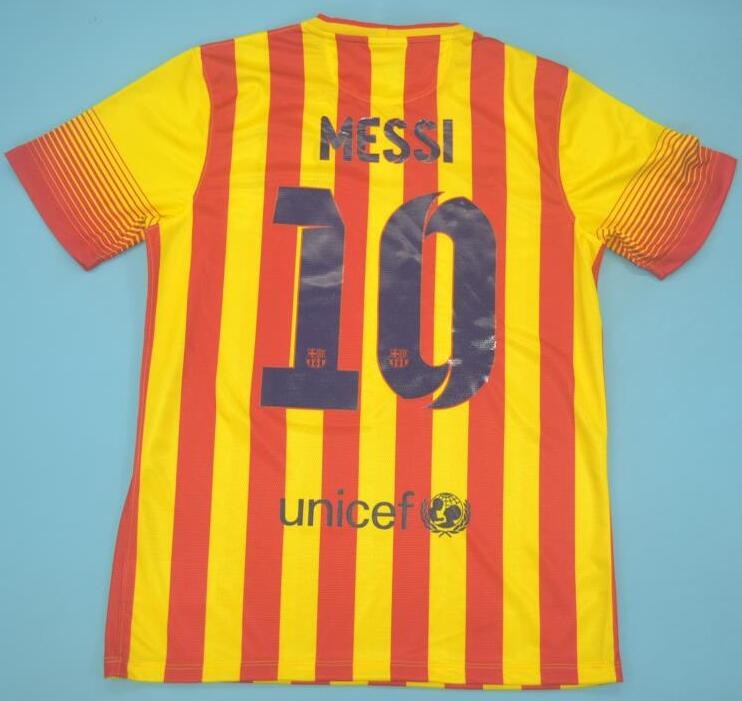 Retro Barcelona Away Yellow Football Jersey 2013/2014