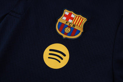 Barcelona Polo Retro Fans Cyan Football Jersey 2025/2026