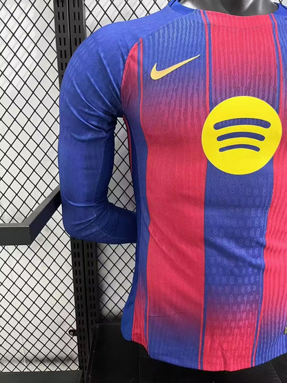 Barcelona Home Long Sleeve Player Football Jersey 2025/2026