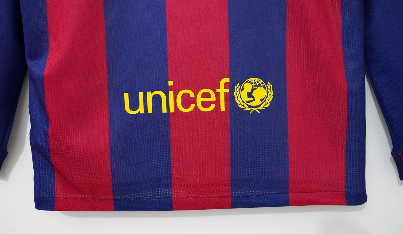 Retro Barcelona Long Home Football Jersey 2014/2015