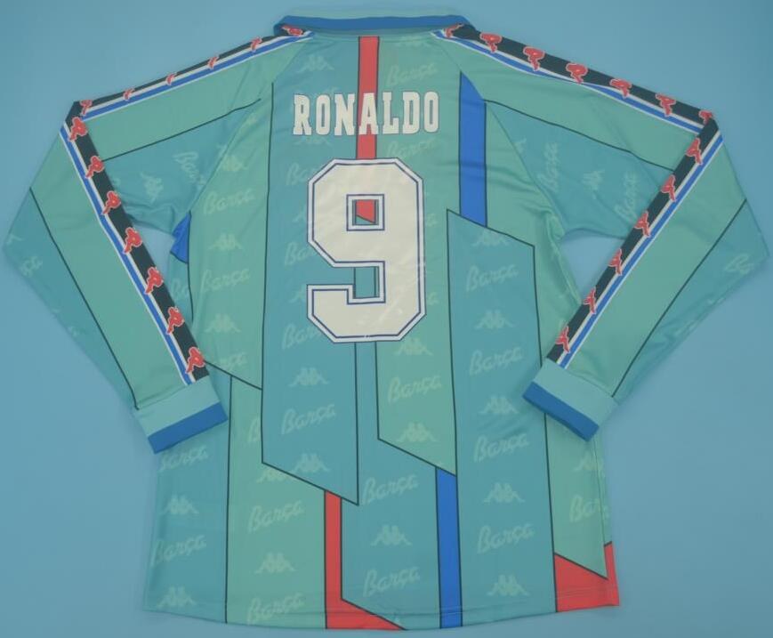 Retro Barcelona Away Long Sleeve Football Jersey 1996/1997