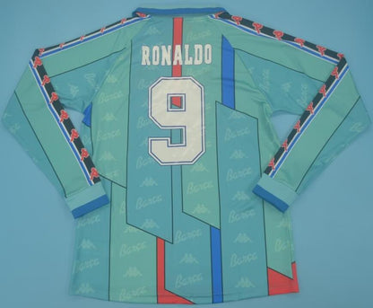 Retro Barcelona Away Long Sleeve Football Jersey 1996/1997