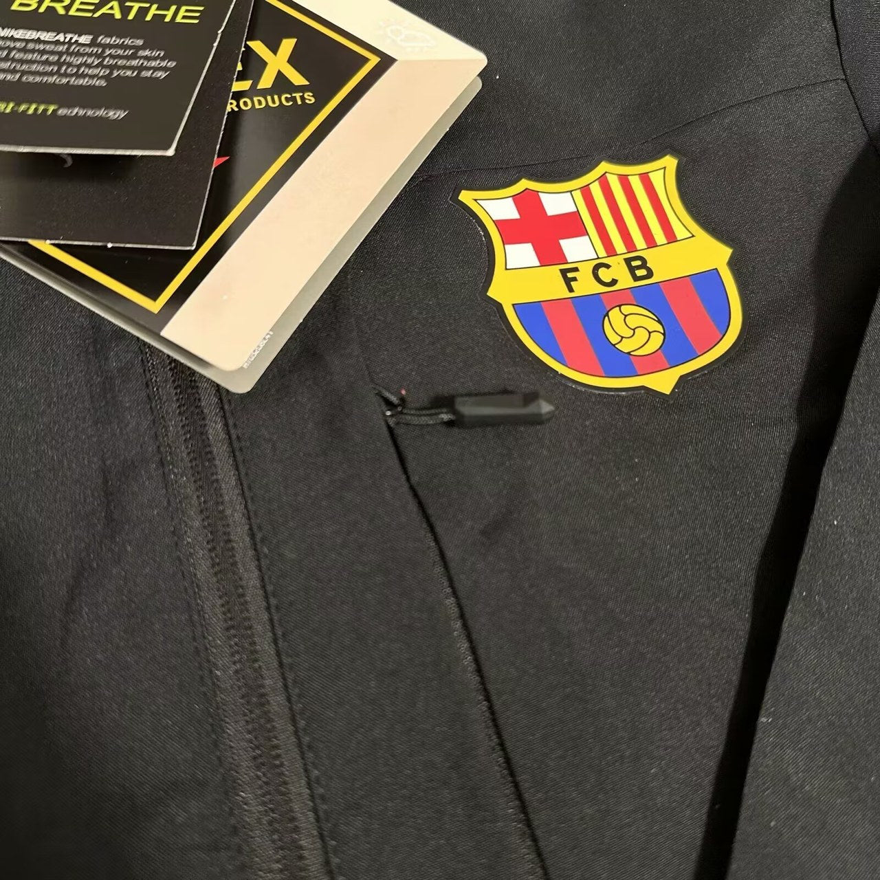 Barcelona Windbreaker Interchange Jacket Black White Football Jersey 2025/2026
