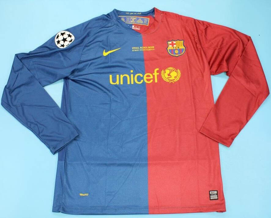 Retro Barcelona Home Long Sleeve Football Jersey 2007/2008