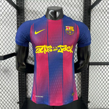 Barcelona Home Long Sleeve Player Football Jersey （可配广告 ）2025/2026