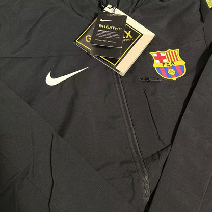 Barcelona Windbreaker Interchange Jacket Black White Football Jersey 2025/2026