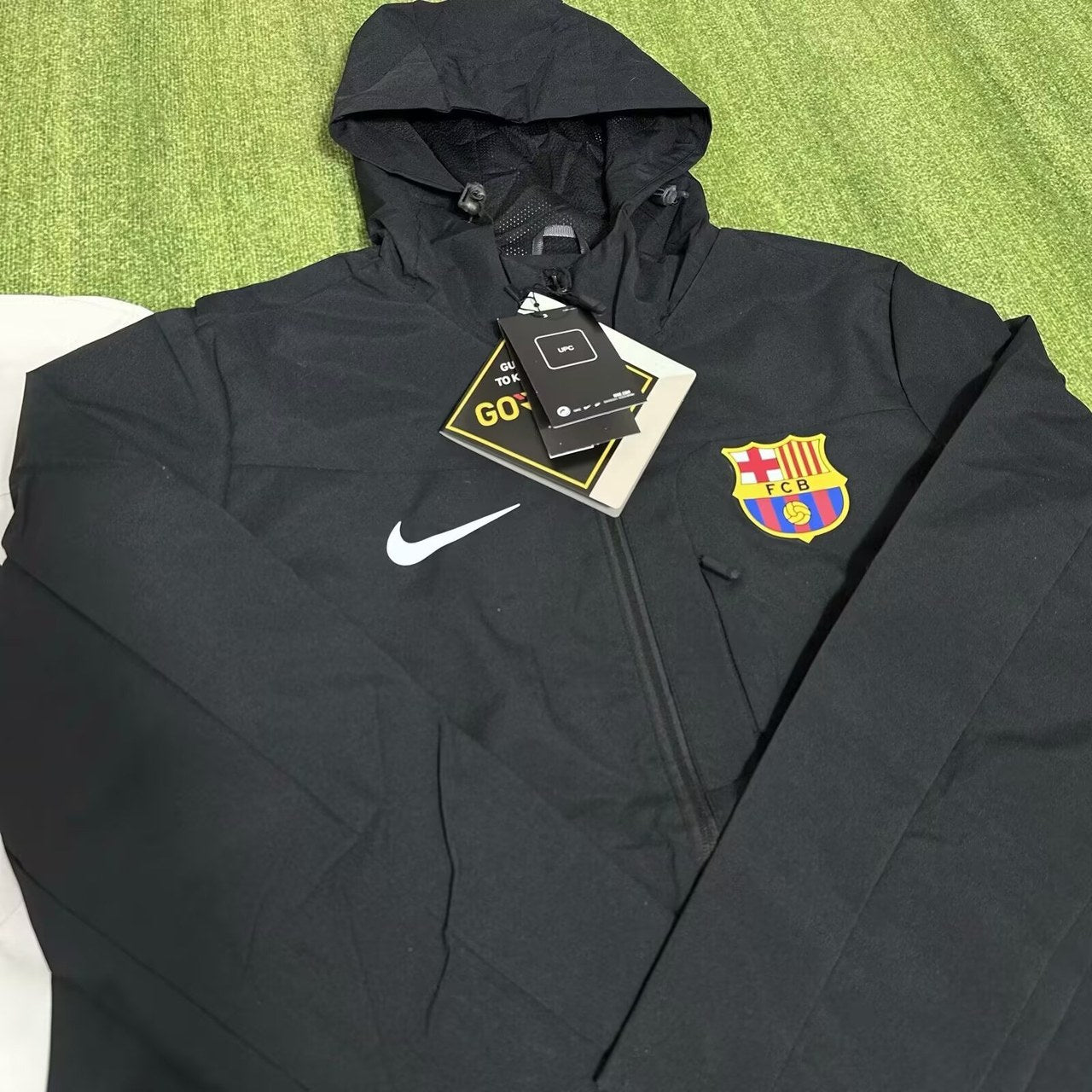 Barcelona Windbreaker Interchange Jacket Black White Football Jersey 2025/2026