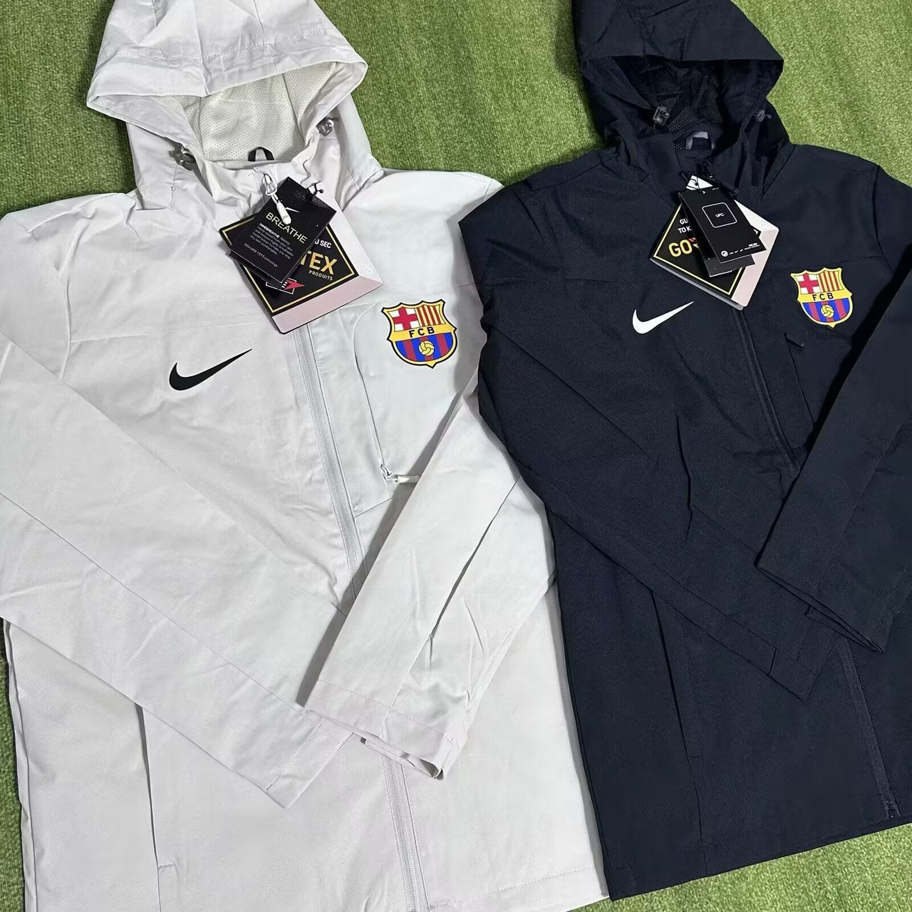 Barcelona Windbreaker Interchange Jacket Black White Football Jersey 2025/2026