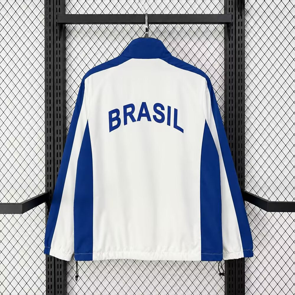 Brazil Windbreaker White Football Jersey 2026/2027