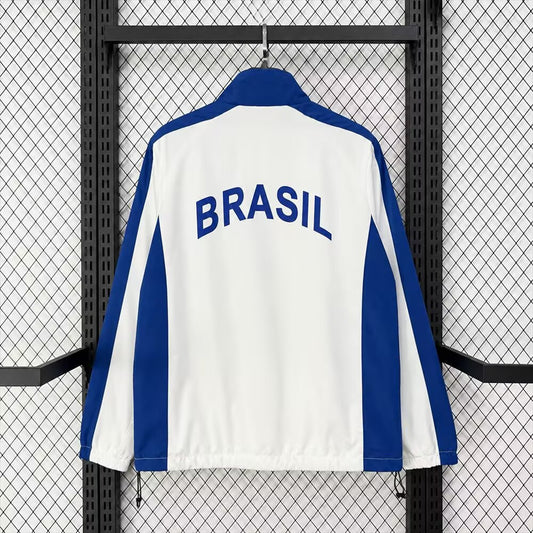 Brazil Windbreaker White Football Jersey 2026/2027