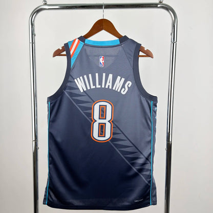 Oklahoma City Thunder Grey #8 WILLIAMS NBA Season Jerseys 2026