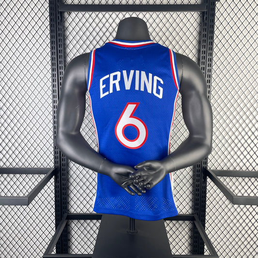 Philadelphia 76Ers Away Blue #6 ERVING NBA Season Jerseys 1982/1983