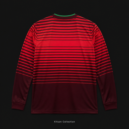 Retro Portugal 2014 Home Long Sleeve Fan Version Football Jersey