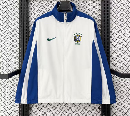 Brazil Windbreaker White Football Jersey 2026/2027